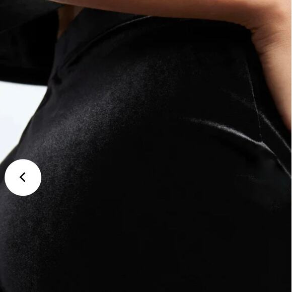 Good American Velour Pants Flare Legs WMNS 1 Black Velvet High Waisted Slimming - Picture 9 of 12